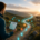 Digitale Souveränität: Ein Wanderer auf einem digitalen Weg in Richtung Wissen, Transparenz und Unabhängigkeit.